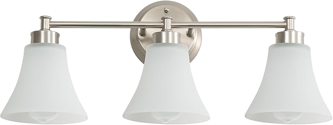 LOUSACE 3 Light Bathroom Vanity Light Vintage Brushed Nickel Bathroom Lighting