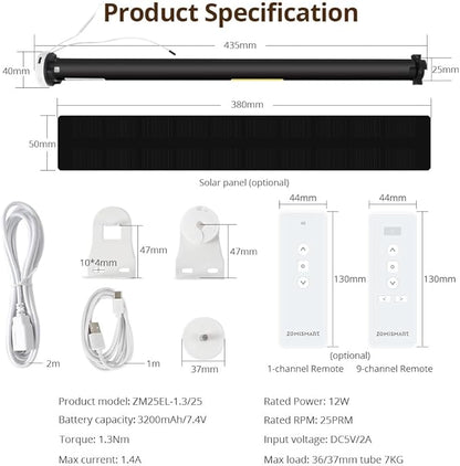 Blindsmart Rechargeable Tuya Zigbee Roller Blinds Motor
