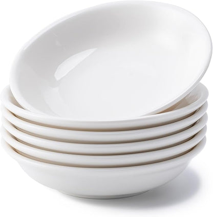 6 Pack Dip Bowls, 3 OZ Ceramic Soy Sauce Dish, White Dipping Sauce Bowls Small Dishes Serving for Tomato Sauce, Soy, BBQ Party Supplies