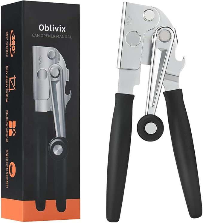 Manual Can Opener with Soft Handles, Commercial Can Openers Heavy Duty