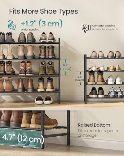 SONGMICS 4-Tier Metal Shoe Rack, Vertical Shelf, Holds up to 20 Pairs