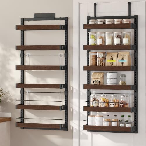 SONGMICS 6-Tier Over the Door Pantry Organizer, Adjustable Spice Rack