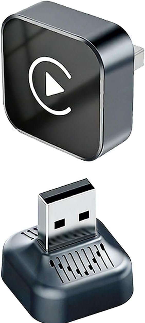 2 in 1 CarPlay Adapter for VW T ROC 2018 2019 2020 2021 2022 2023 2024, CarPlay Wireless Adapter with Auto Reconnect Fast Pairing Bluetooth Connection Compact USB Dongle