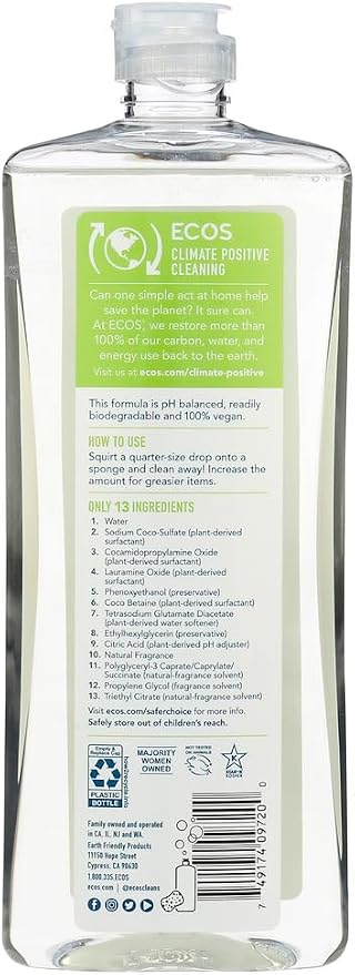 Earth Friendly DISHMATE LIQ PEAR, 25 OZ