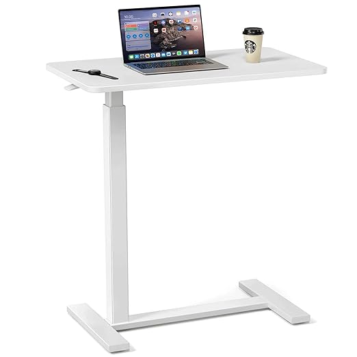 Mobile Bed Laptop Desk with Lockable Wheels and Height Adjustment Function