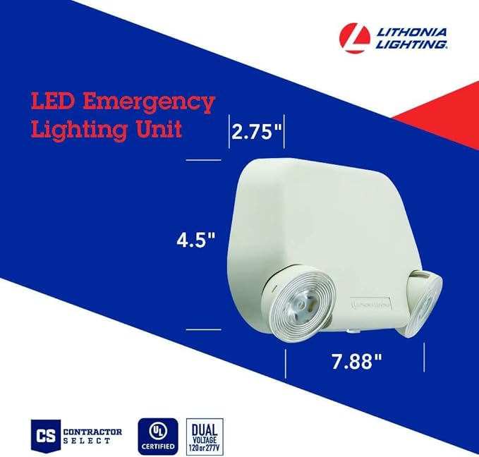 Lithonia Lighting Basics Low Profile Emergency Light, LED Emergency Lights