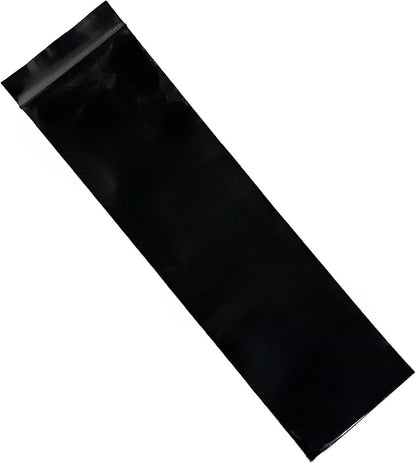 PABCK 100 Pieces Black Reclosable Zip Bags 5.1mil Thickness Poly Plastic Packaging Resealable Zipper Lock Closure Bag for Storage (5.9x13.8 inch)