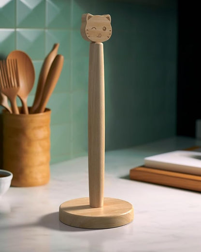 KitchLife Cute Wooden Paper Towel Holder Countertop