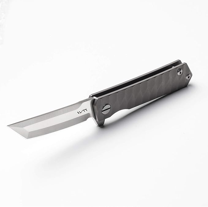 BGT 3.4 Inches Tanto Tactical Folding Knife TC4 Titanium Handle