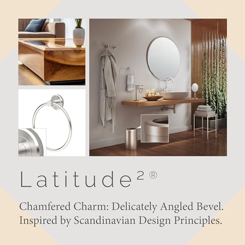 Gatco 4292 Latitude II Towel Ring | Modern Hand Towel Holder for Bathroom | Stylish Decorative Hardware, Heavy Duty Metal, EZ Ancor Mounting | Satin Nickel