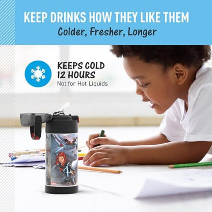 THERMOS FUNTAINER Water Bottle with Straw, 12oz, Avengers