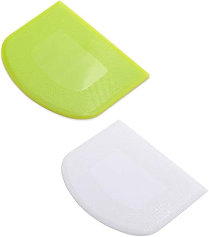 2 Pieces Dough Scraper Bowl Scraper Food-safe Plastic Dough Cutter Flexible