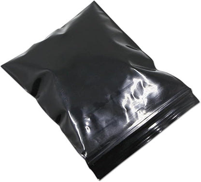 PABCK 100 Pieces 3.5x5.1 inch Black Reclosable Zip Bags 5.1mil Thickness Poly Plastic Packaging Resealable Zipper Lock Closure Bag for Storage