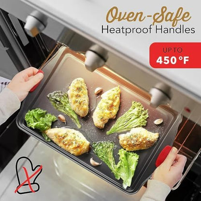 Eatex Baking Sheet Set, 2 Piece Baking Pans Set, Cookie Sheets for Baking