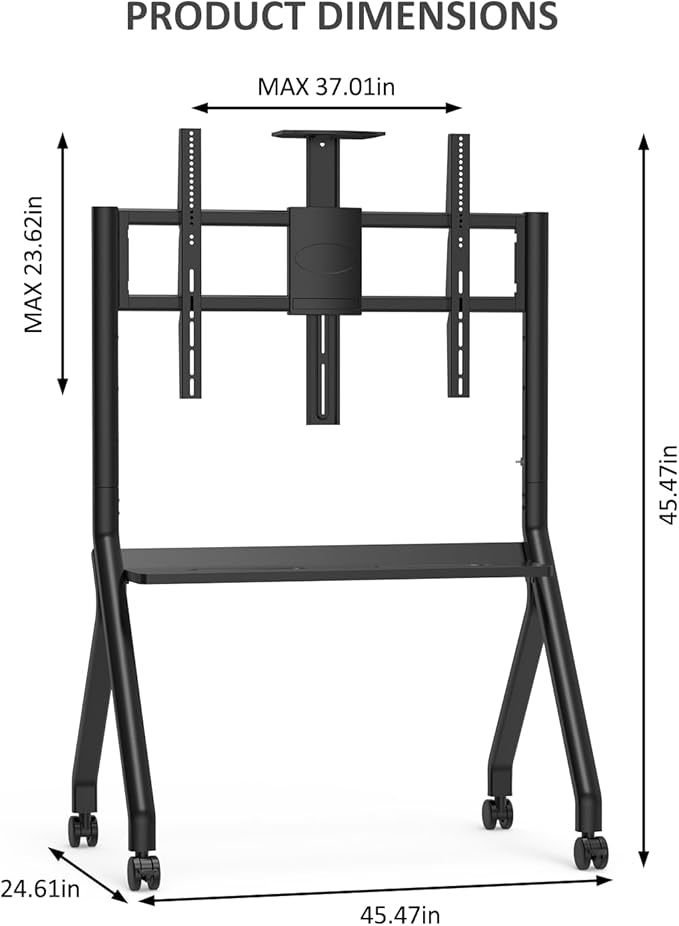 Smart Board Stand for 55-87 Inch Interactive Whiteboards, Adjustable Rolling