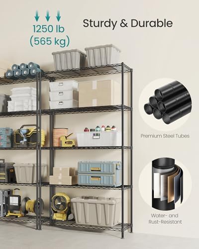 SONGMICS 5-Tier Bathroom Shelf, Storage Rack for Small Space