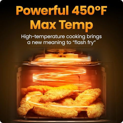 Chefman Compact Air Fryer 3.5 QT - Slim Design Fits Small Kitchens, 4-in-1 Air Fry, Bake, Dehydrate, Frozen, 450°F Max Temp, Narrow Footprint Saves Counter Space, Nonstick Ceramic, Dishwasher-Safe