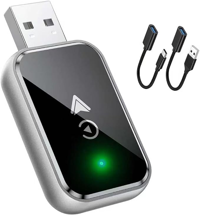Wireless Carplay Adapter for ROX 01 2023 2024 2025, Plug and Play Car Play Wireless Adapter, 2 in 1 CarPlay Accessories, Auto Reconnect,Normal-C-USB+Type-c Extension Cable