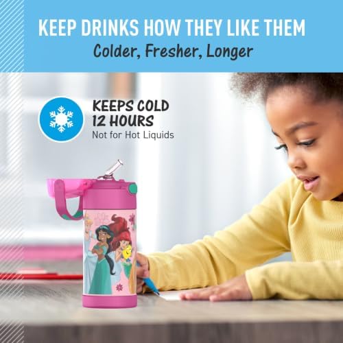 THERMOS FUNTAINER Water Bottle with Straw, 12oz, Princesses