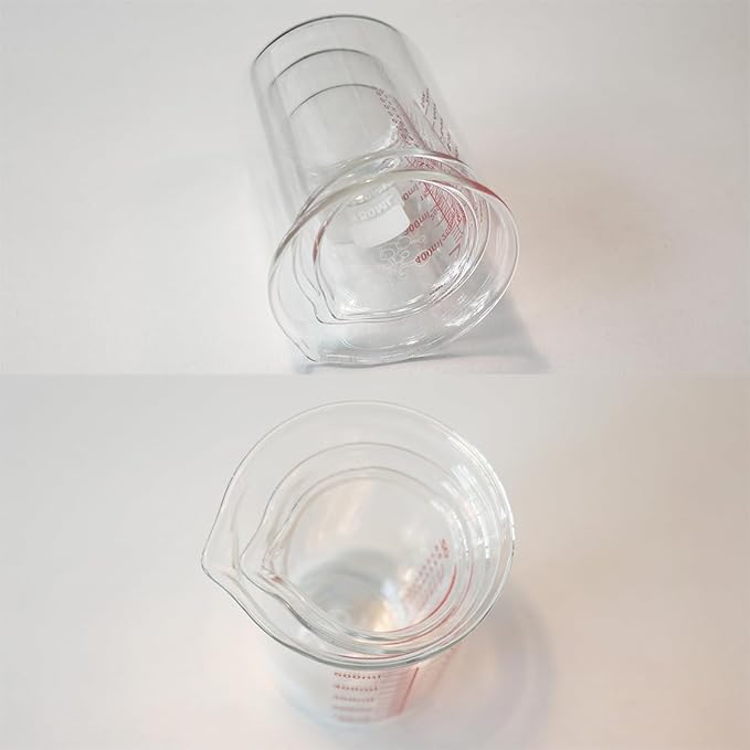 3 Piece High Borosilicate Glasss Liquid Measuring Cups, Includes 150ml