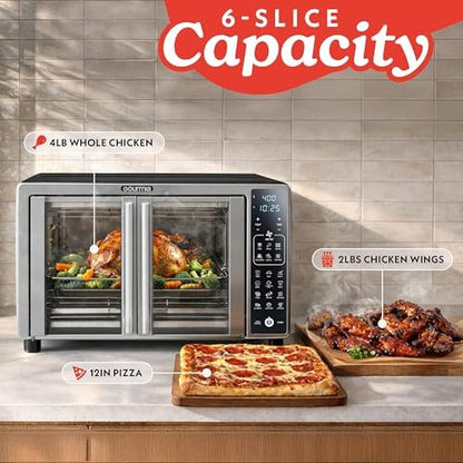 Gourmia Toaster Oven - 6-Slice Capacity, Digital Display, Stainless Steel