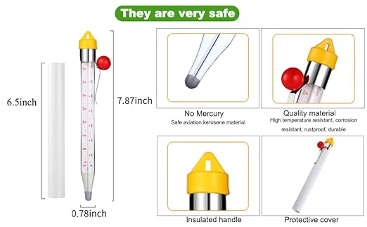 LABO Candy Thermometer, Analog Glass Thermometer