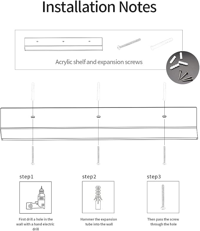 24 Inches Clear Floating Shelves
