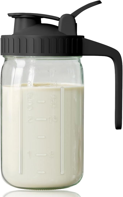 Breast Milk Pitcher, Mason Jar 32 oz, Wide Mouth Jar