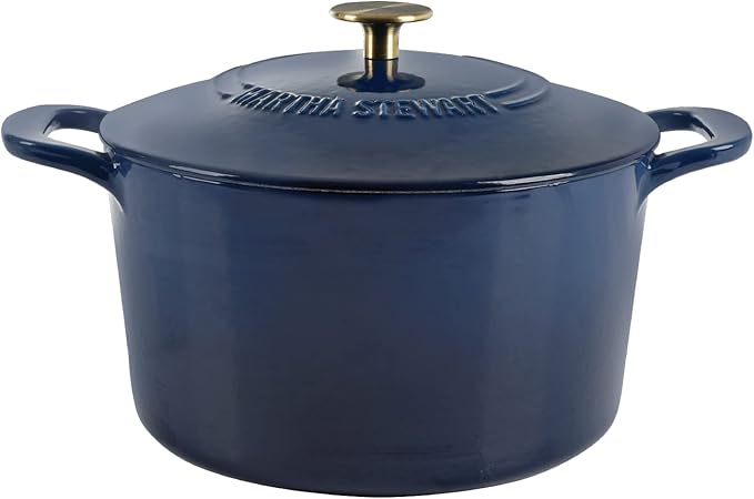MARTHA STEWART Gatwick 7-Quart Enamel Cast Iron Dutch Oven Pot