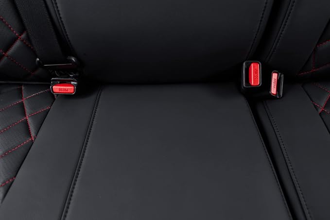 coverdream Tacoma Seat Covers Custom Fit for 2016-2023 Toyota Tacoma Access Cab/Xtra Cab SR SR5,Fully Covered Faux Leather Waterproof Truck Seat Protector-Full Set (Black & Diamond)