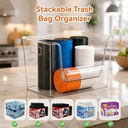 4 Pack Pantry Organizers and Storage with Bamboo Lids