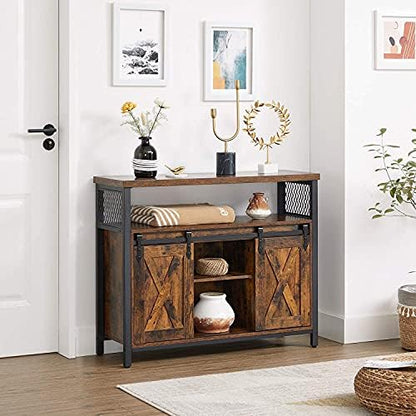 VASAGLE Buffet Cabinet, Coffee Bar with 2 Sliding Barn Doors