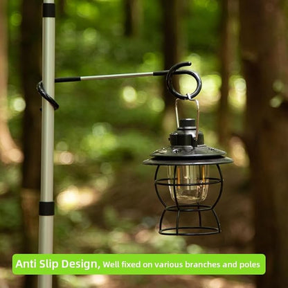 Camping Lantern Hooks, Outdoor Lighting Hooks for Camping Tent lamp Hanger, Bird feeders, Garden Lights, Lanterns, trinkets ; Sturdy Pole Hook for Tent Light, 3 pcs (Large & Long)