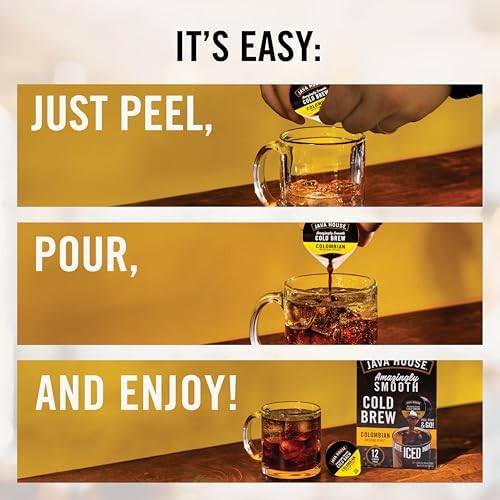 Java House Authentic Cold Brew Colombian Black Pods, Colombian, 12 Count,1.35 fl oz