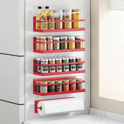 Magnetic Spice Rack For Refrigerator, Space Saving Magnetic Shelf For Fridge