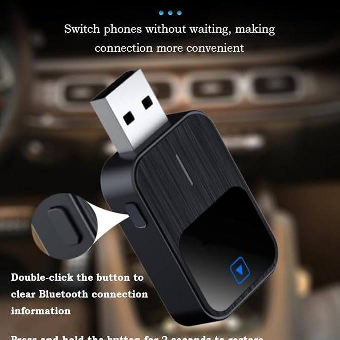 Compatibility with Wireless Android Auto Adapter for Renault Arkana Alaskan Triber 2019-2025,Converts Wired to Stable Connection Mini Size Accessories(Android 11+ Only),B