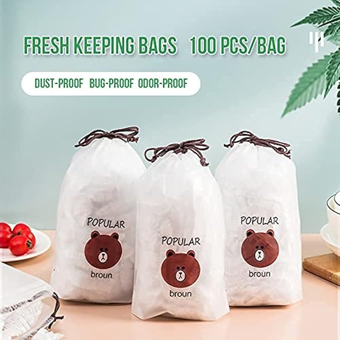 Fresh Keeping Bags, Plastic Sealing Bags Food Cover, Universal Kitchen Wrap