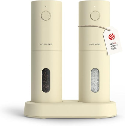 LARS NYSØM Electric Salt and Pepper Grinder Set, USB Rechargeable, Automatic