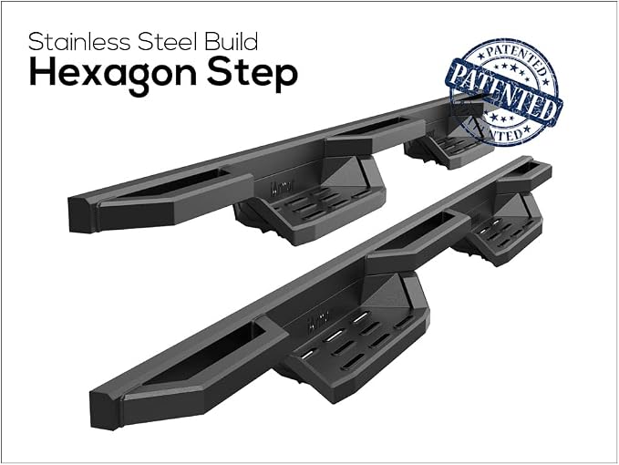 APS Stainless Steel Pocket Steps Running Boards Compatible with Chevy Silverado GMC Sierra 1500 2019-2026 Crew Cab & 2500 HD 3500 HD 2020-2026 (Silverado 1500 LTD Sierra 1500 LD 2022)