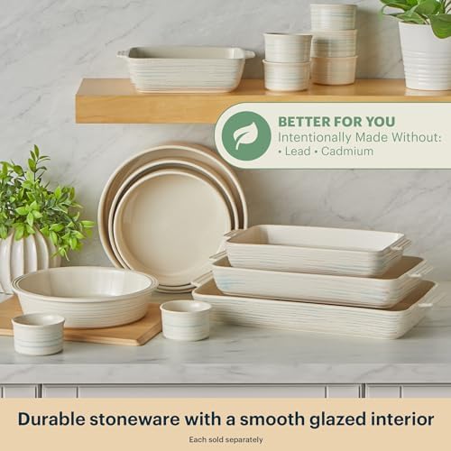 Pyrex 3-Piece Ceramic Bakeware Set, Nonstick Casserole Dish with Handles