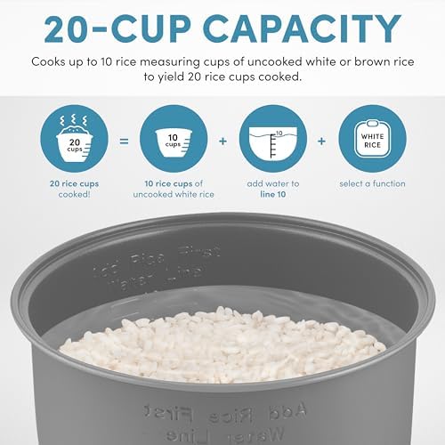 Aroma Housewares AROMA® Professional 20-Cup (Cooked) / 5Qt. Digital Rice Cooker, Steamer, and Slow Cooker Pot with 10 Smart Cooking Modes, Including Sauté-then-Simmer®