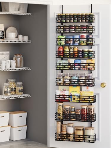 9-Tier Over Door Pantry Rack, Heavy Duty Metal Organizer for Kitchen