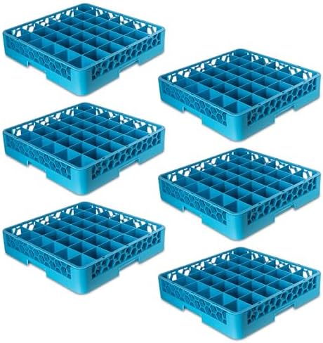 Carlisle FoodService Products RG3614 OptiClean 36 Compartment Glass Rack, 2.94" Compartments, Blue (Pack of 6)