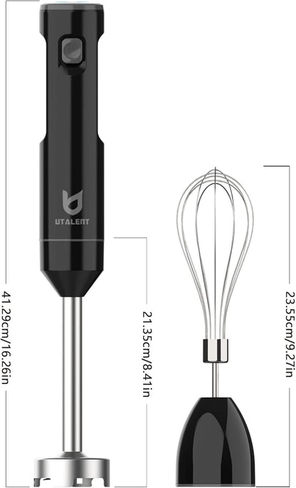 Cordless Hand Blender, UTALENT Variable Speed Immersion Blender handheld
