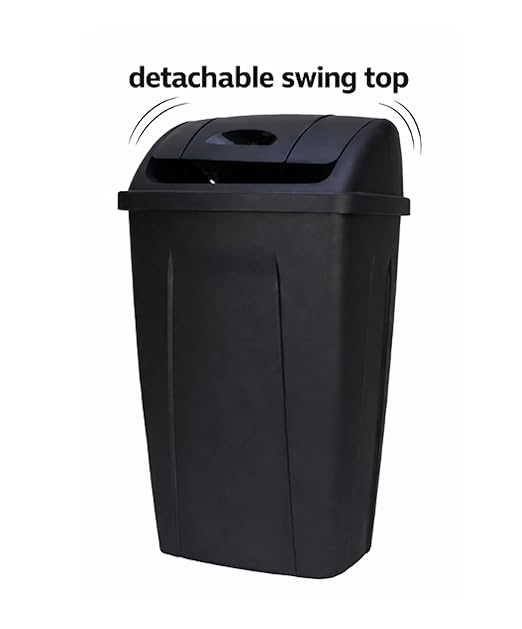 13 Gallon Kitchen Trash Can, Durable Plastic Waste Bin