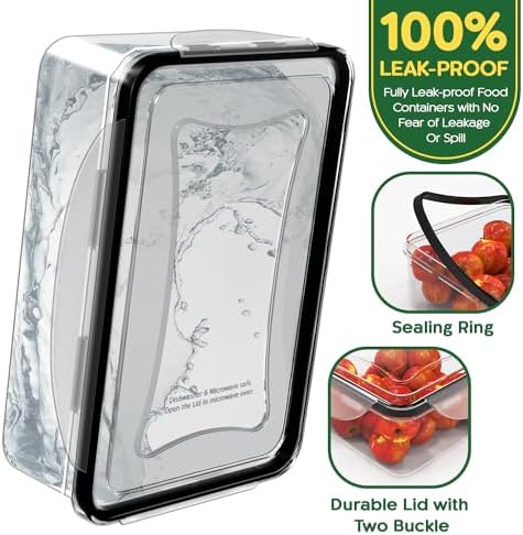 RockBerry 50 Pcs Large Food Storage Containers with Lids Airtight-85 OZ to Sauces Box-Total 526 Oz BPA Free Plastic Stackable Meal Prep For Pantry kitchen Organization, Microwave Safe-Pen Labels