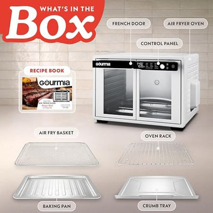 Gourmia Toaster Oven - 9-Slice Capacity, Digital Display, White