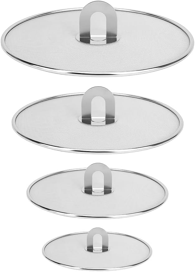 4 Pack Stainless Steel Grease Splatter Screen Set