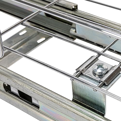 Household Essentials Glidez Multipurpose Chrome-Plated Steel Pull-Out/Slide-Out Storage Organizer for Cookware and Bakeware - Fits Standard Size Cabinet or Shelf, Chrome