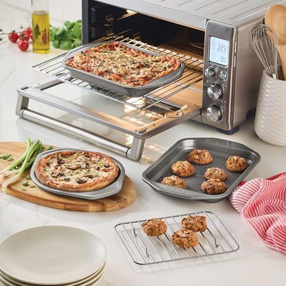 Circulon Total Bakeware Nonstick Toaster Oven & Personal Pizza Pan Baking Set, 4-Piece